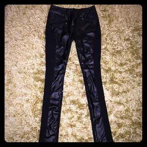 BCBG Black Leather Leggings